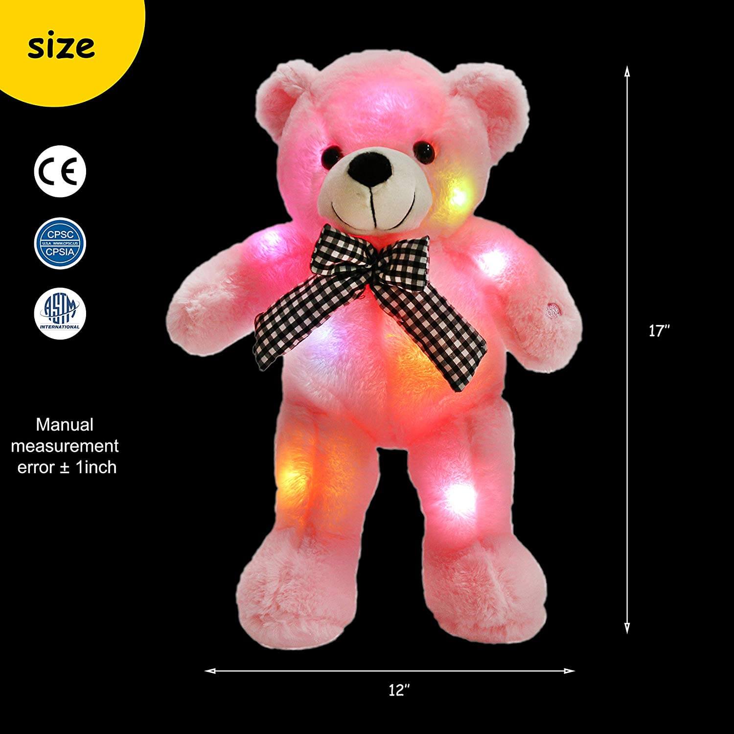 glow teddy bear night light plush toy, 17''| Bstaofy - Glow Guards