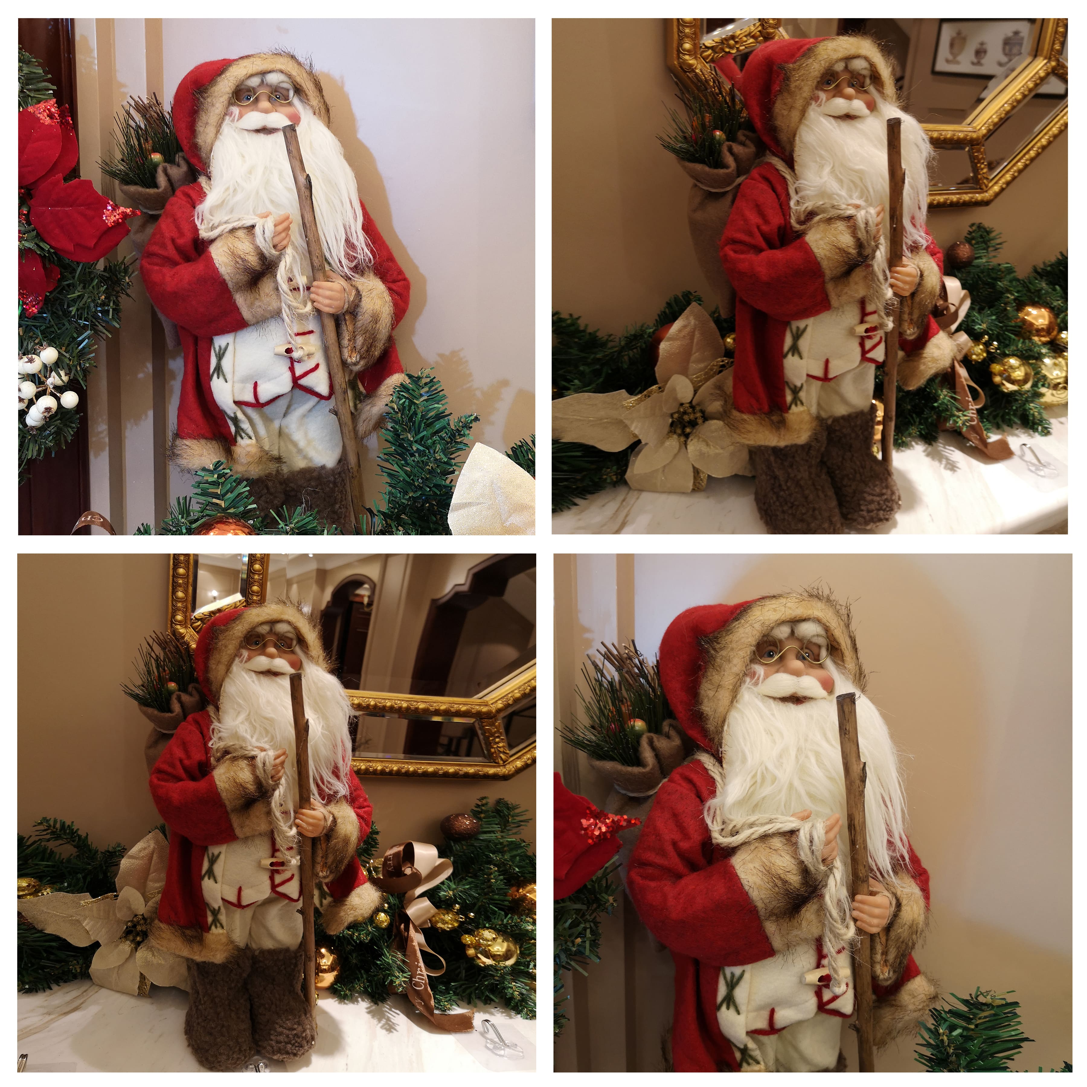 Handmade Santa Claus figure Christmas decoration 16.5'',red | Bstaofy - Glow Guards