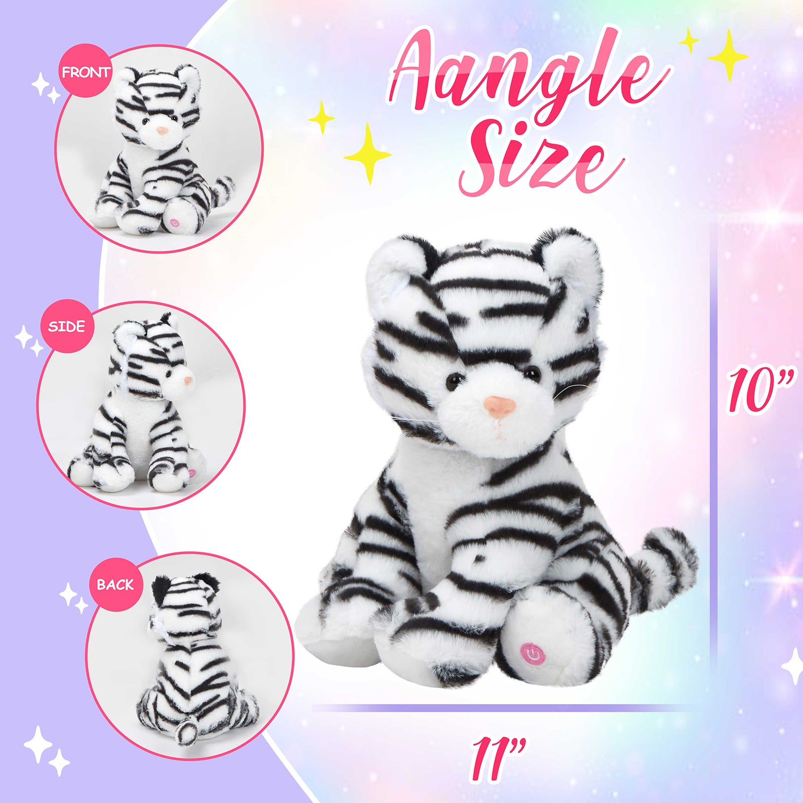 Athoinsu 11'' Light up Singing Tiger Stuffed Animals with LED Night Light - Glow Guards