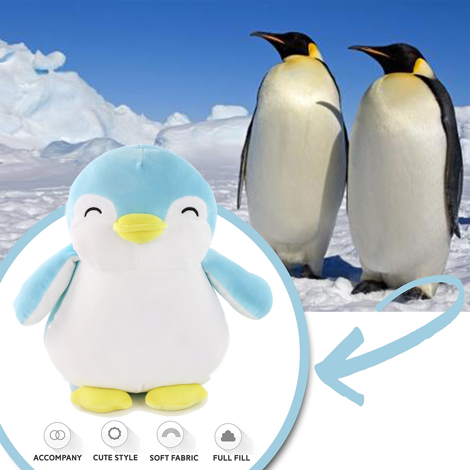 WEWILL Penguin Stuffed Animals Squeezable Plush Toys - Glow Guards