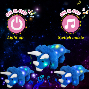Glow Guards 16’’ Musical Light up Dinosaur Stuffed LED Soft Plush Toy - Glow Guards