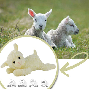 lamb stuffed animal soft toy for baby, 15 inch, White - Glow Guards