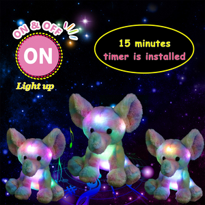 Glow Guards 12’’ Light up Rainbow Elephant Stuffed Animals - Glow Guards