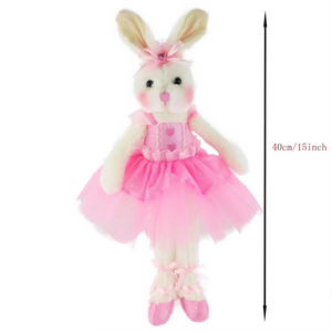 WEWILL 15'' Ballerina Bunny Stuffed Animal Rabbit Doll Adorable Soft - Glow Guards