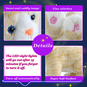 Glow Guards 14’’ Light up Realistic Stuffed Cat Soft Plush Toy - Glow Guards