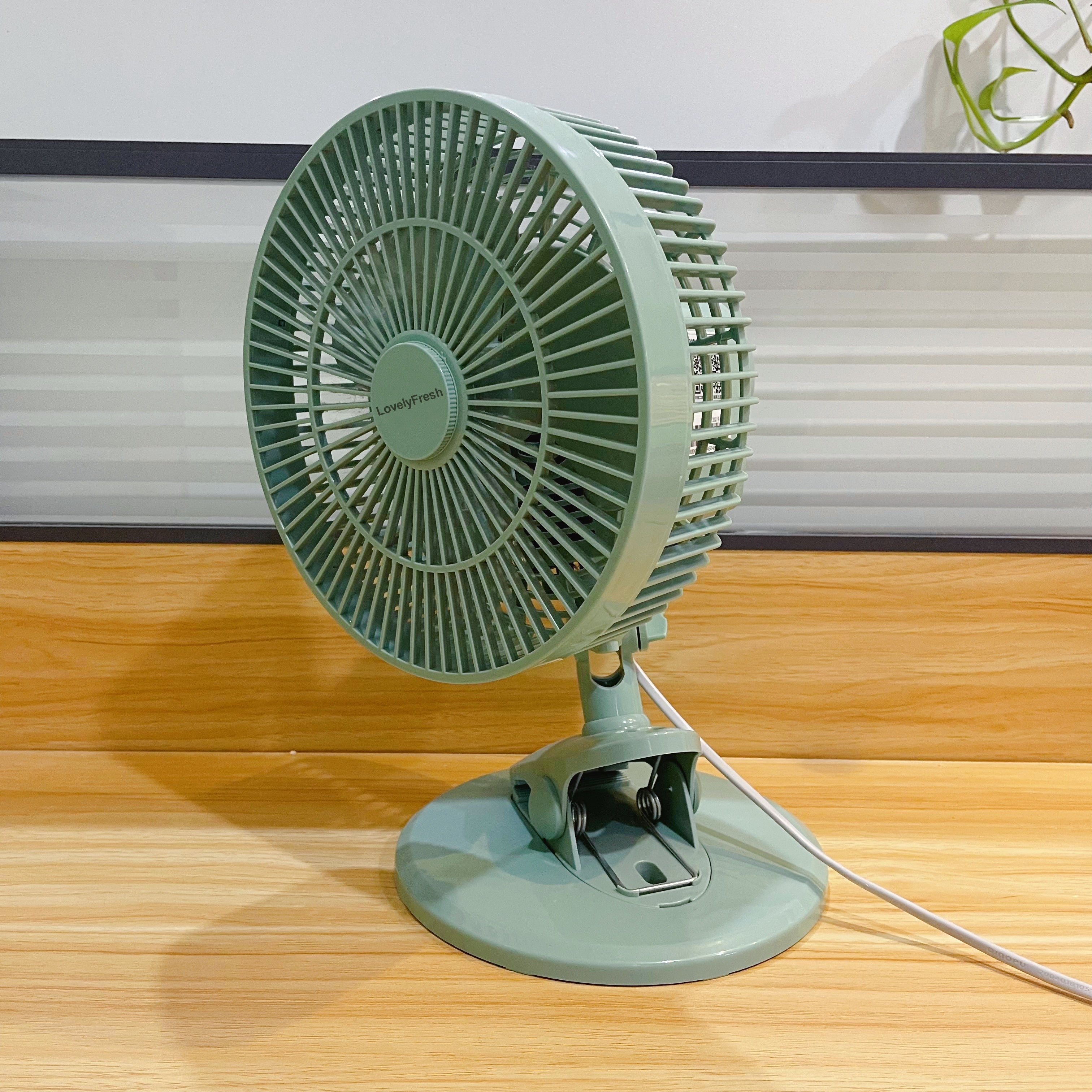 LovelyFresh Comfort Zone Desk Fan - Whisper Quiet, 2 Speed - Glow Guards