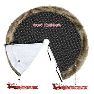 36''/48'' black buffalo Christmas tree skirt fur trim| Bstaofy - Glow Guards
