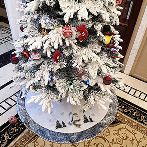 36''/48'' luxury Christmas tree skirts with satin border | Bstaofy - Glow Guards
