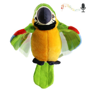 Talking Parrot Repeat What You Say Speaking Stuffed Animal Bird Interactive Toy, 9'' | Houwsbaby - Glow Guards