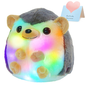 Bstaofy Light up Hedgehog Stuffed Animal Gift for Toddlers Kids on Birthday Christmas, 10'' - Glow Guards