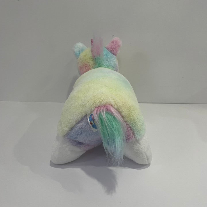 Rainbow Unicorn Stuffed Animal Pillow Cute Plush Soft Lovely Colorful Toy Bedtime Doll Sofa Decoration Festivals Birthday Gifts, 16"