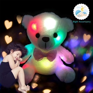 Bstaofy 8'' Light up White LED Teddy Bear Stuffed Animal Soft Plush - Glow Guards