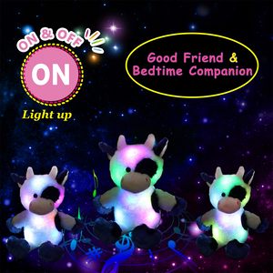 Glow Guards 15’’ Light up Stuffed Dairy Cow Soft Plush Toy - Glow Guards