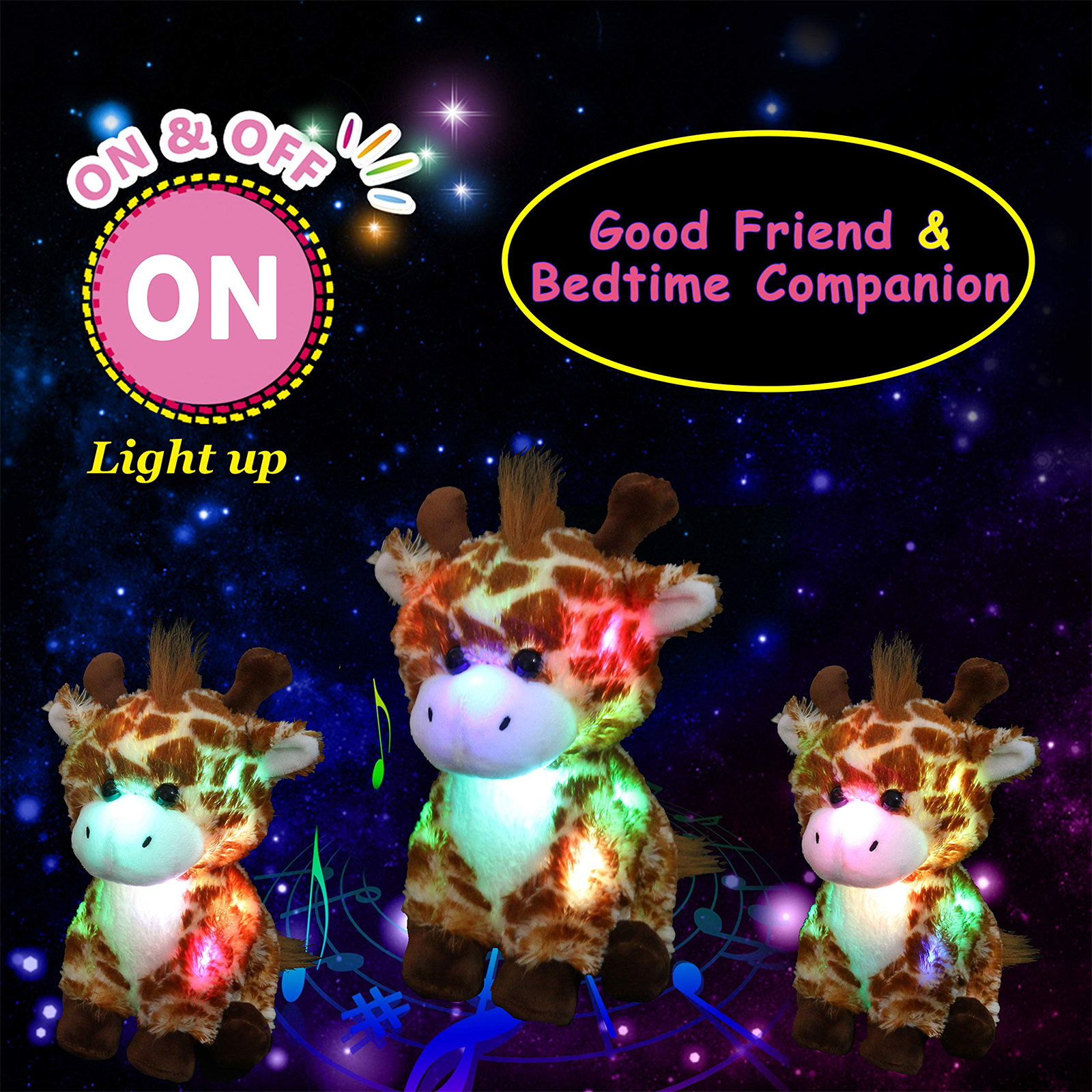 Glow Guards 12’’ Light up Giraffe Stuffed Animals Soft Plush Toy - Glow Guards