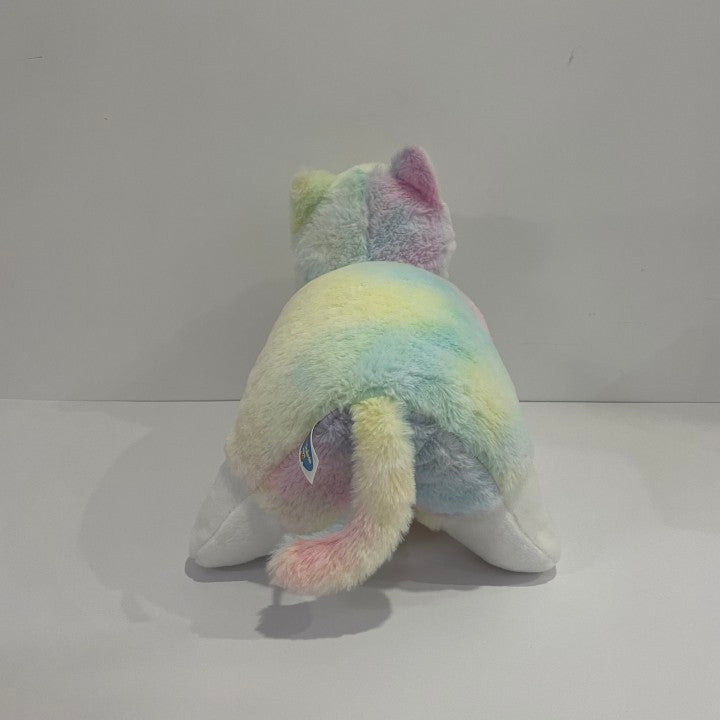 LED Musical Rainbow Cat Stuffed Animal Creative Singing Night Light Pillow Colorful Cute Plush Soft Lovely Toy Bedtime Doll Sofa Decoration Festivals Birthday Gifts, 16"