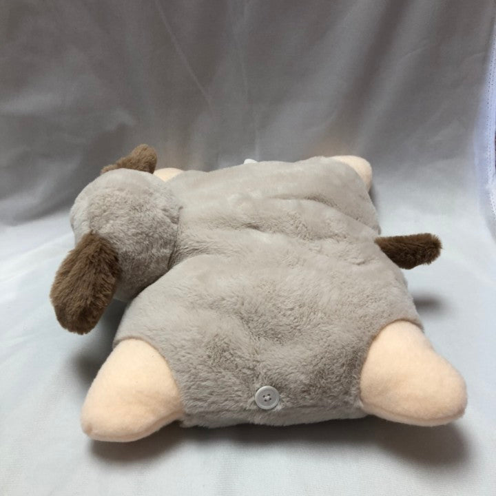 Grey Dog Plush Cute Stuffed Animal Soft Hugging Pillow