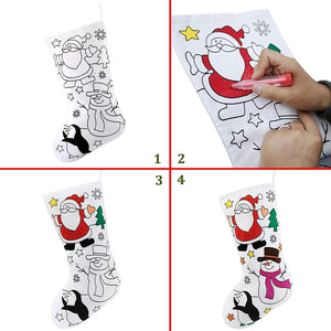 DIY color in Christmas stockings set, 3pcs | Bstaofy - Glow Guards