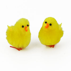 4 pc fluffy yellow chenille Easter chicks kit, 1 4/5-Inch - Glow Guards