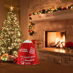 Santa sack bag for Christmas gifts 37.5×31 Inch | Bstaofy - Glow Guards