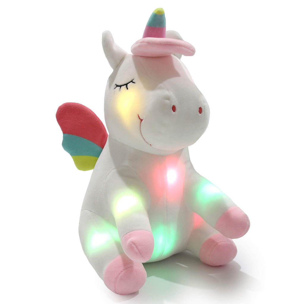 Athoinsu Light up Unicorn Soft Plush Toy LED Stuffed Animals - Glow Guards