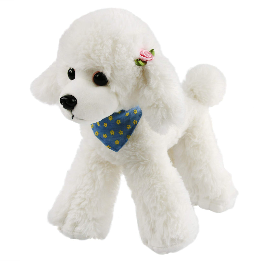 Athoinsu 12'' Realistic Stuffed Poodle Adorable Puppy Dog Soft Plush - Glow Guards