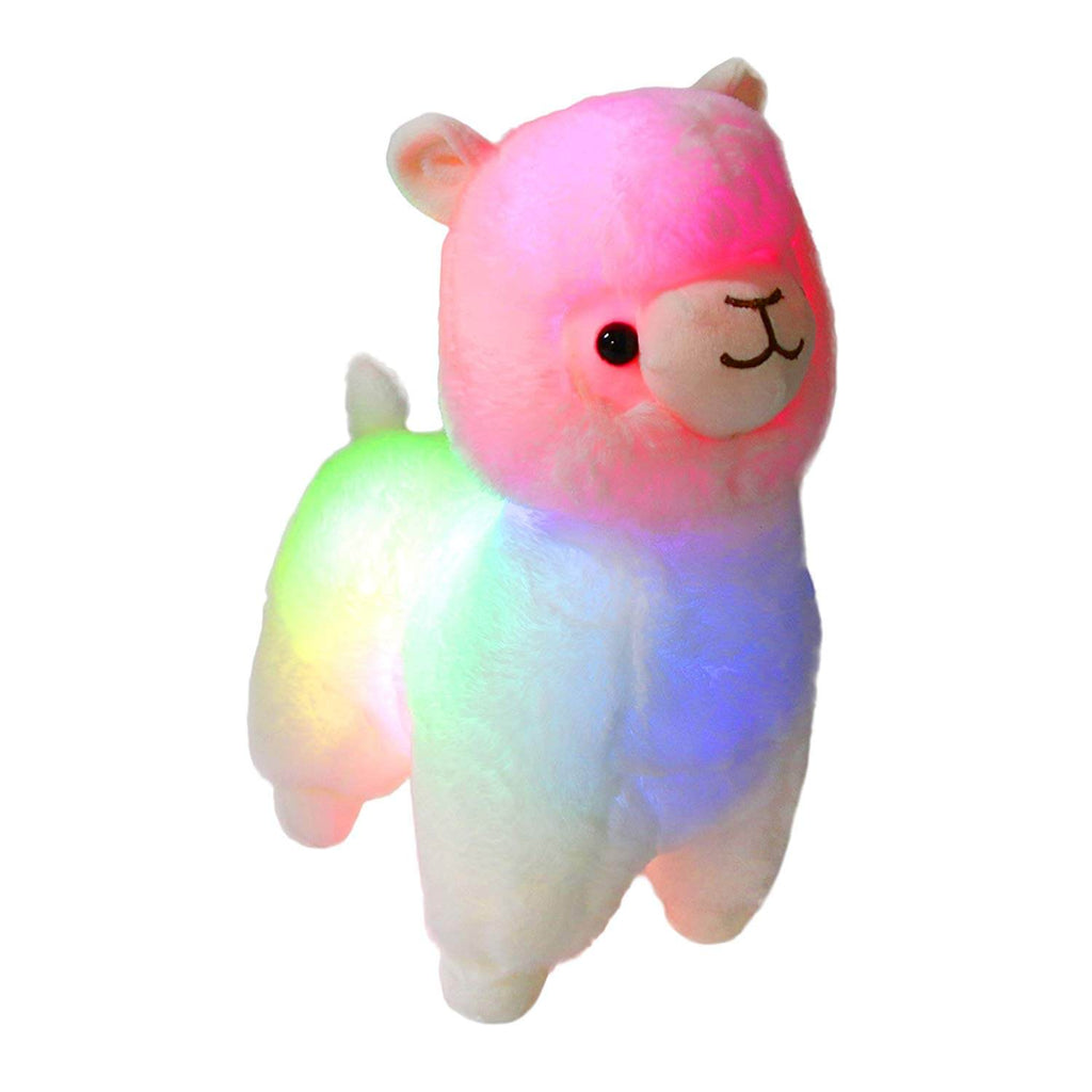 night light up llama rainbow soft toy, 14 inch | Bstaofy - Glow Guards