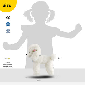 Athoinsu 12'' Realistic Stuffed Poodle Adorable Puppy Dog Soft Plush - Glow Guards