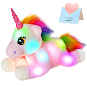 Bstaofy Light up Unicorn Stuffed Animals Glow Adorable Plush LED Toys - Glow Guards