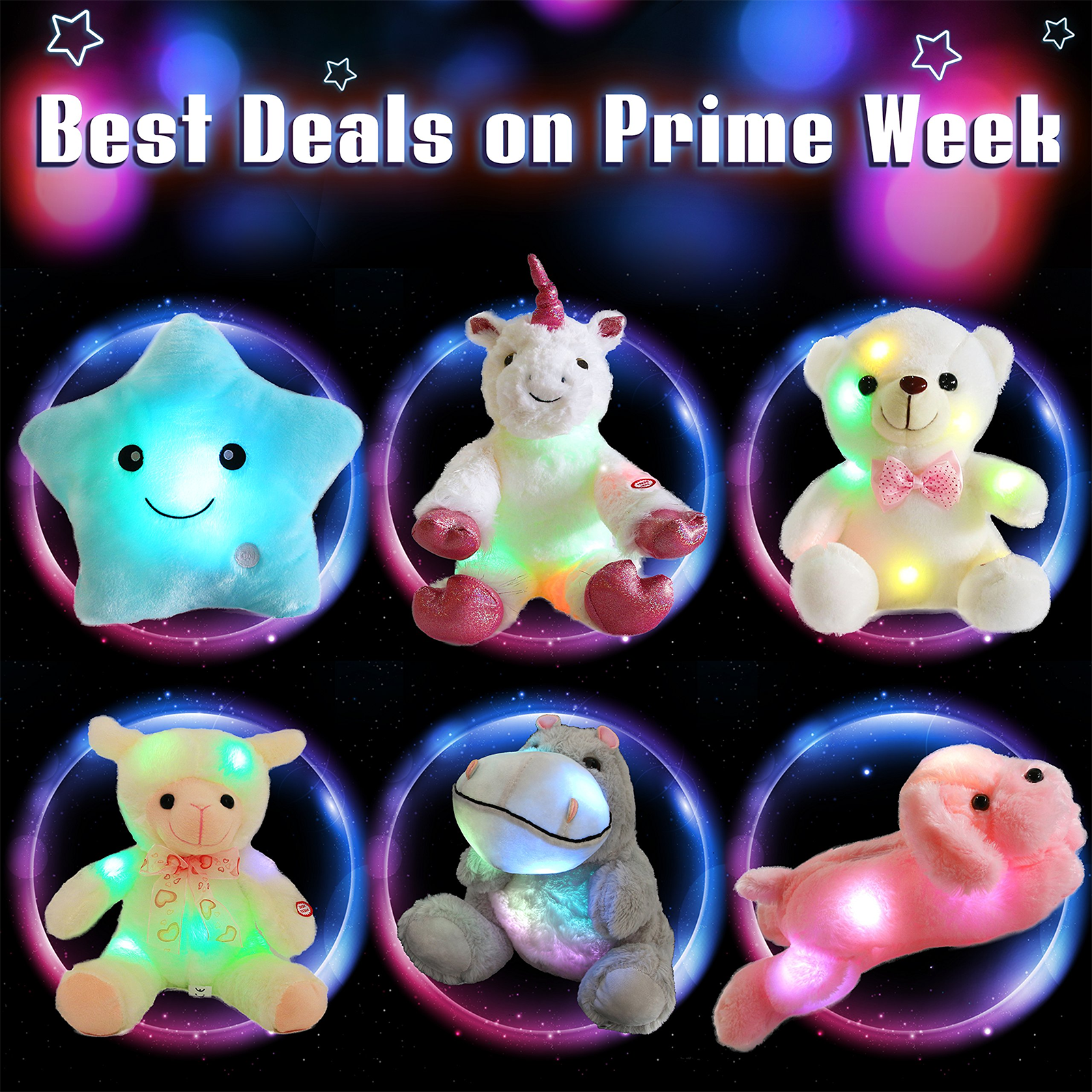 Bstaofy 8'' Light up White LED Teddy Bear Stuffed Animal Soft Plush - Glow Guards