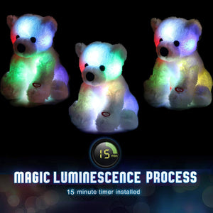light up polar bear floppy toy, 9.5'', white | Bstaofy - Glow Guards