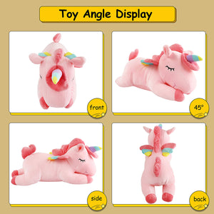 Athoinsu 15.5'' Pink Stuffed Unicorn Soft Plush Toy - Glow Guards