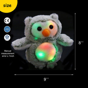Bstaofy LED Snowy Owl Stuffed Animal Glow Owlet Plush Toy - Glow Guards
