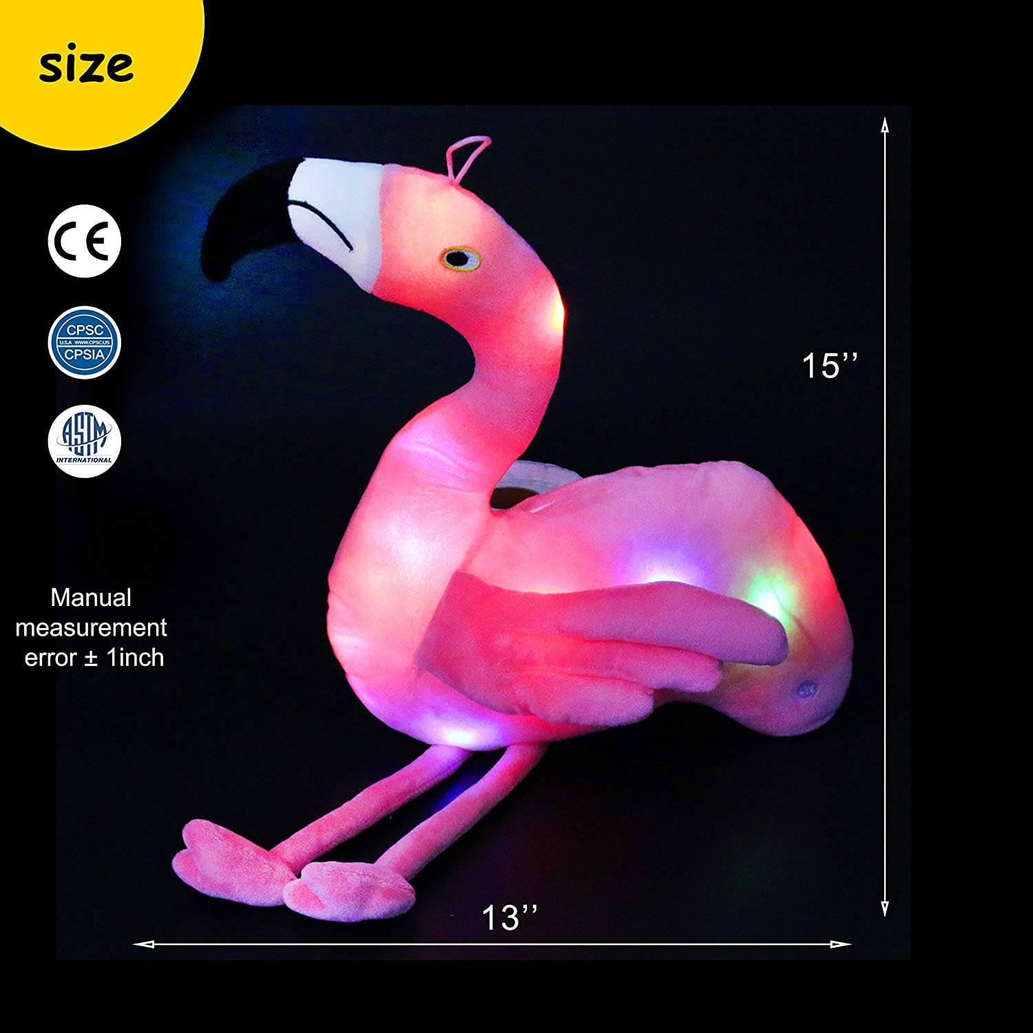 stuffed flamingo plush toy, 15'' | Bstaofy - Glow Guards