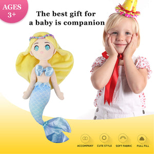 Athoinsu 15.5'' Stuffed Mermaid Doll Princess Soft Plush Toy - Glow Guards