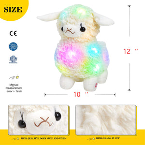 Bstaofy 12'' Light up White Lamb LED Stuffed Animals Sheep - Glow Guards