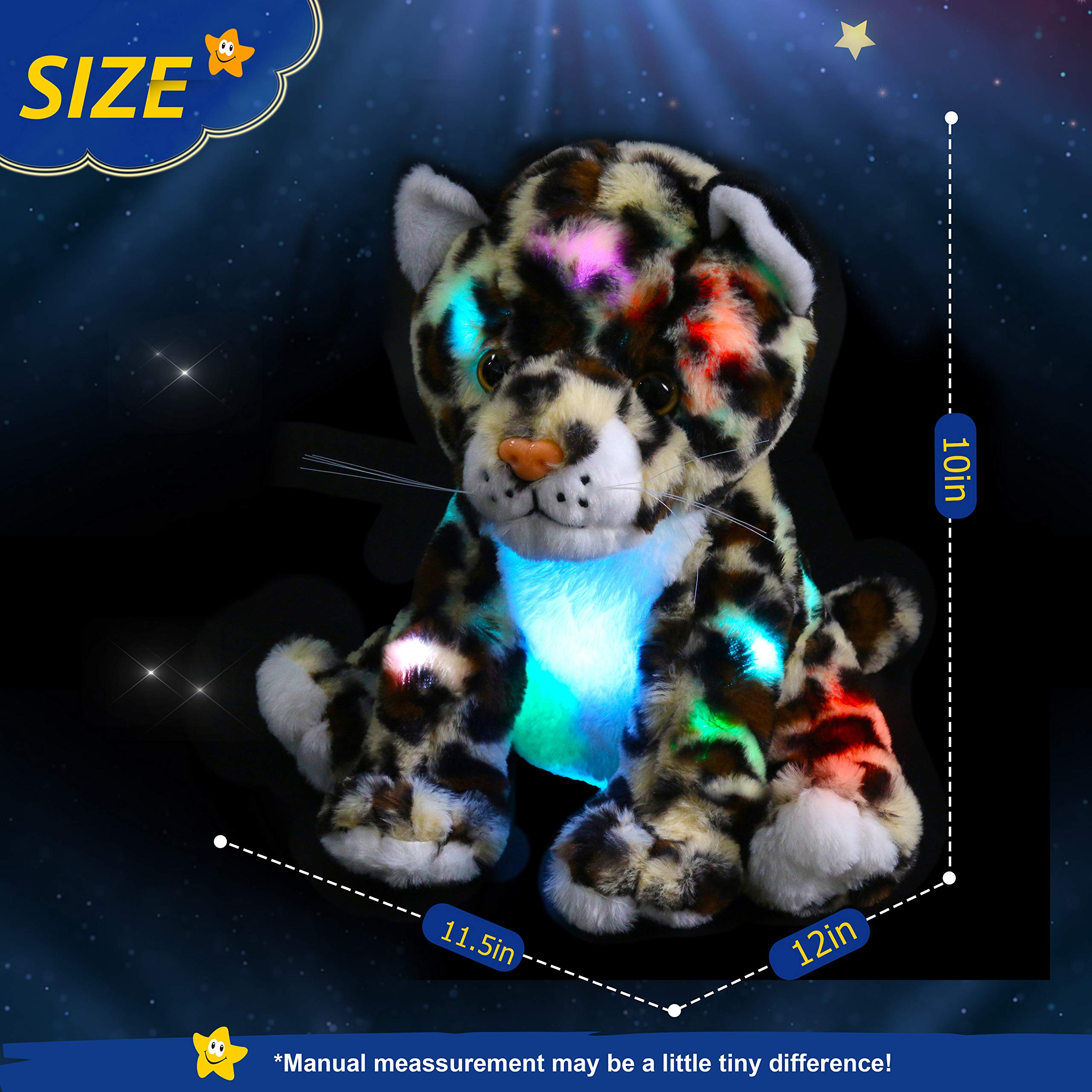 Bstaofy Light up Cheetah Plush LED Leopard Stuffed Animals - Glow Guards