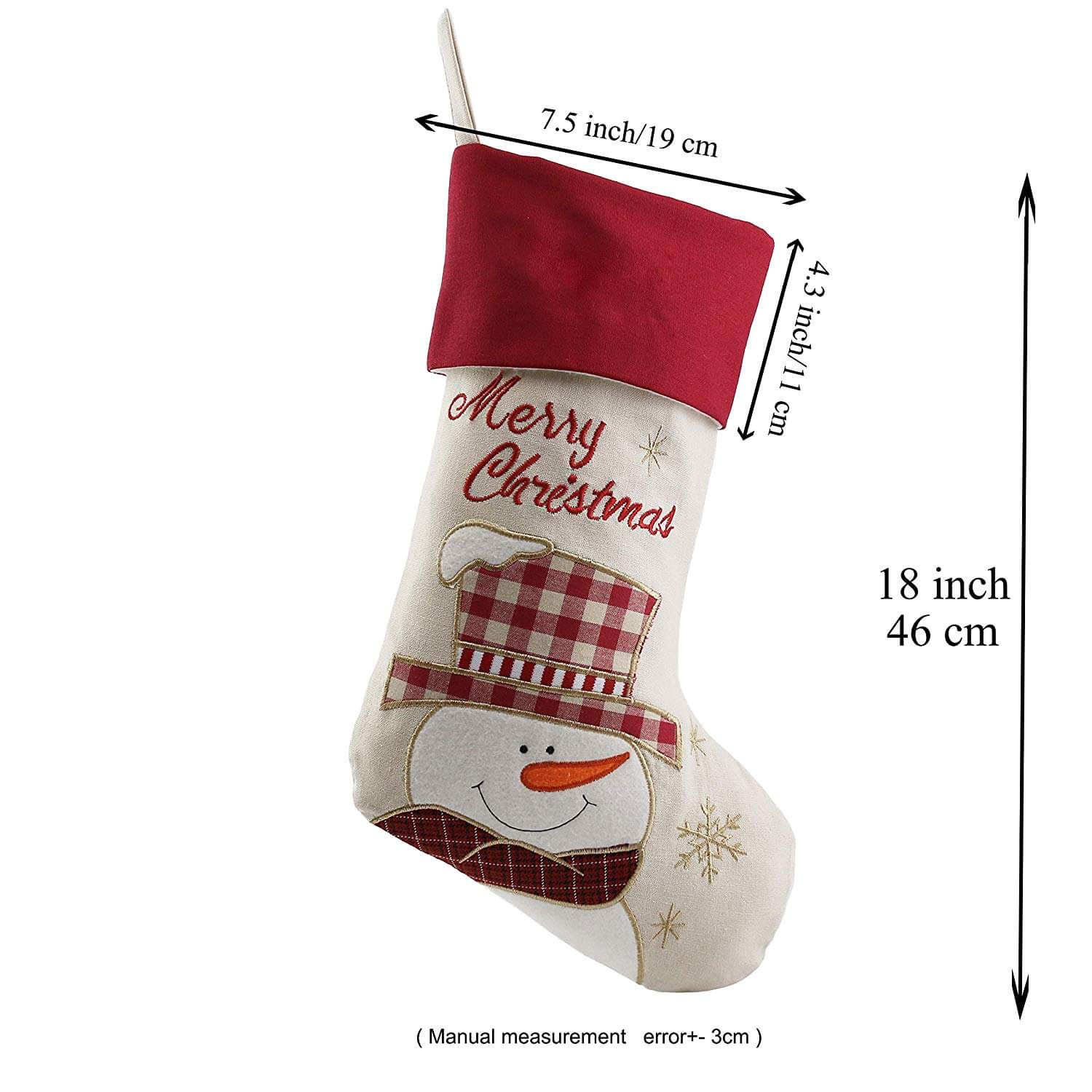linen Christmas stockings set of 3 for family, 17'' | Bstaofy - Glow Guards