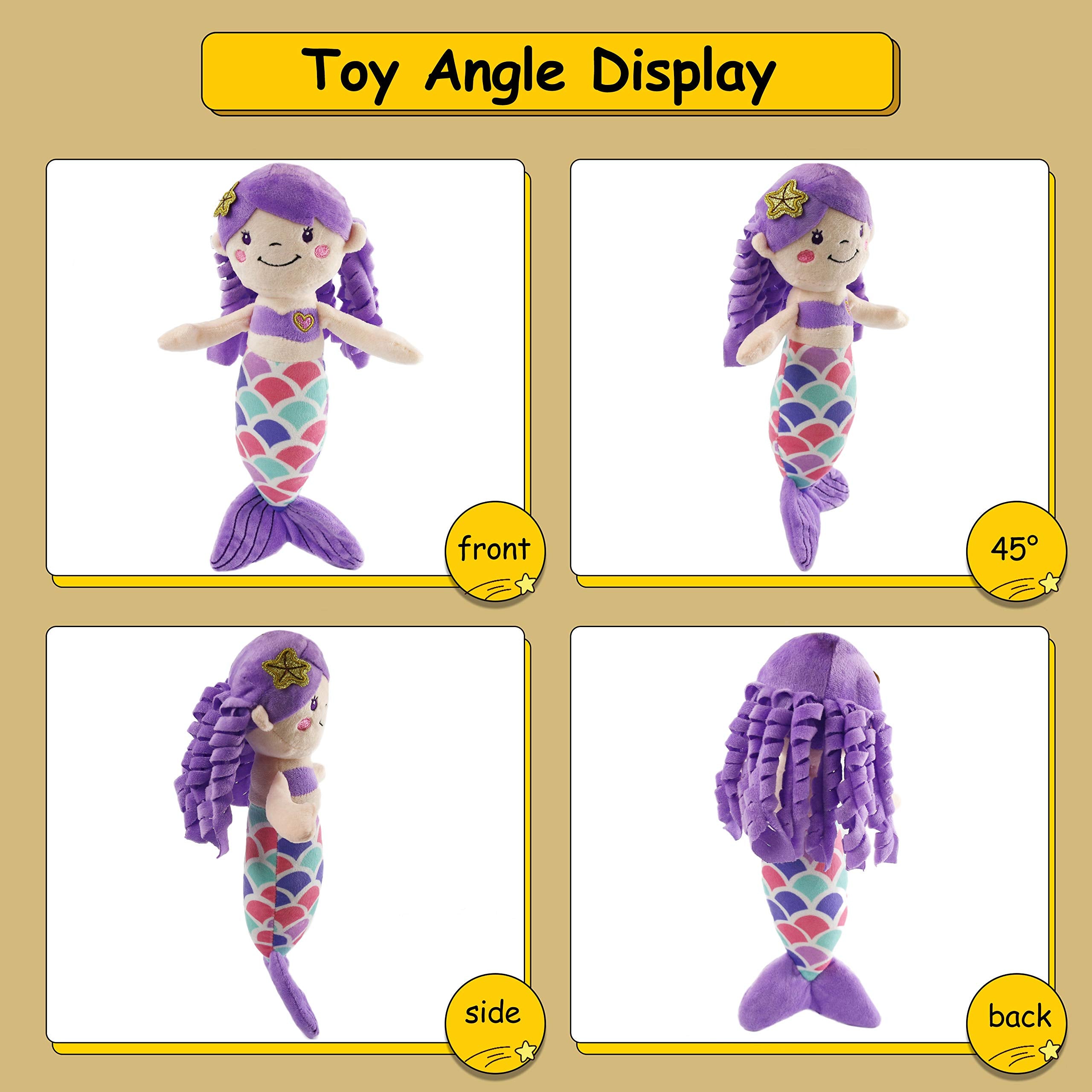 Athoinsu Mermaid Princess Stuffed Animals Soft Plush 12'' - Glow Guards