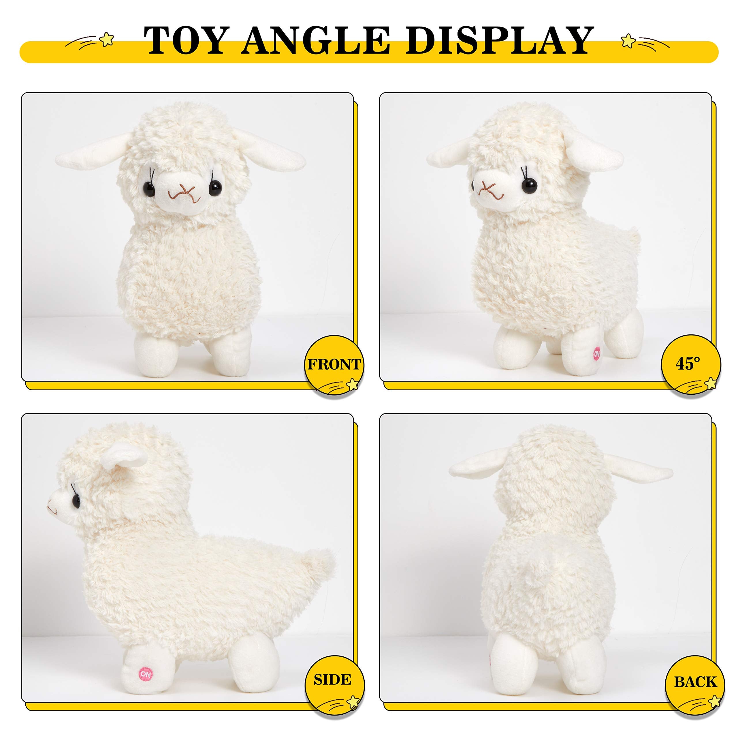 Bstaofy 12'' Light up White Lamb LED Stuffed Animals Sheep - Glow Guards