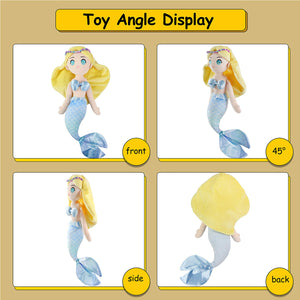 Athoinsu 15.5'' Stuffed Mermaid Doll Princess Soft Plush Toy - Glow Guards
