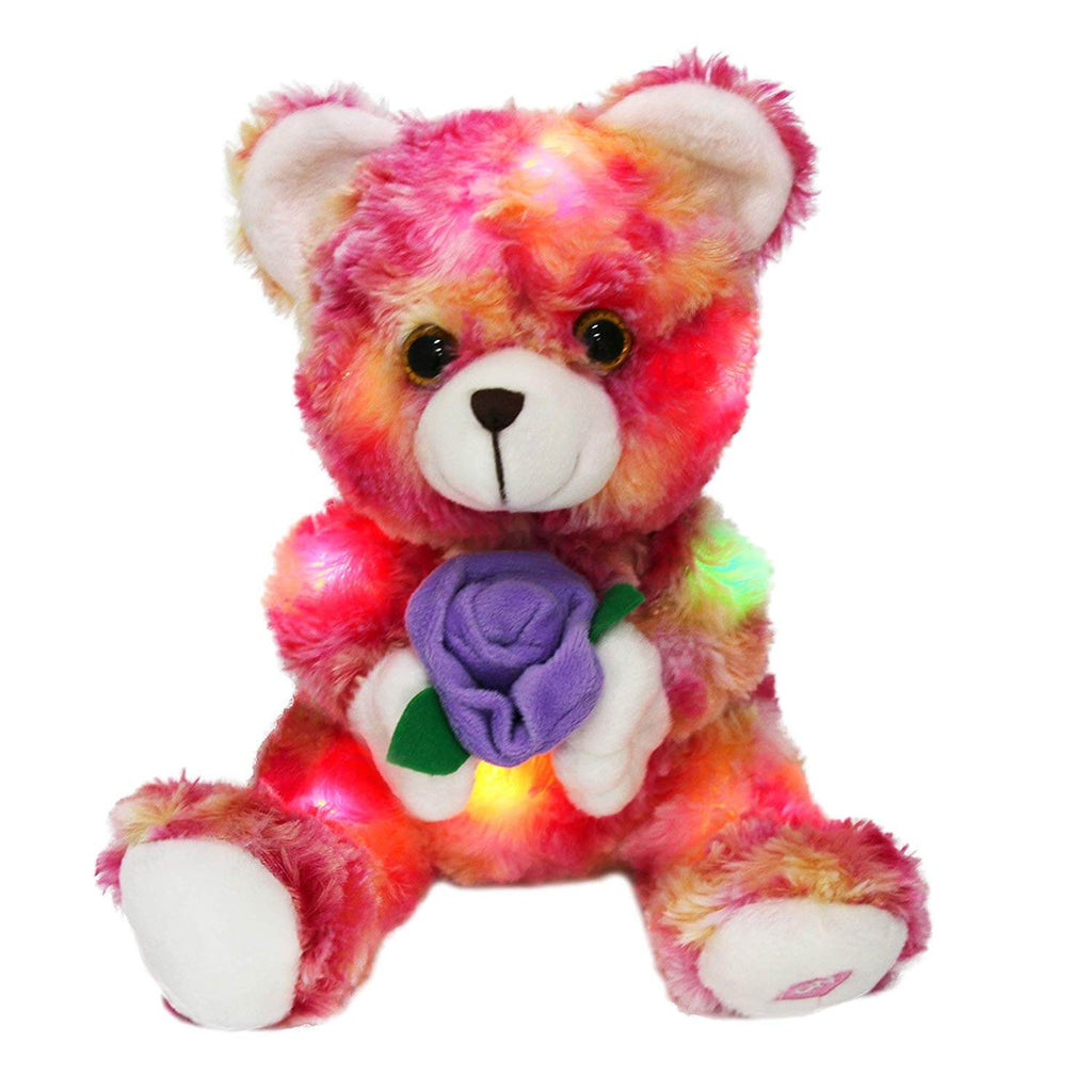 LED valentine teddy bear with rose, 9 Inch | Bstaofy - Glow Guards