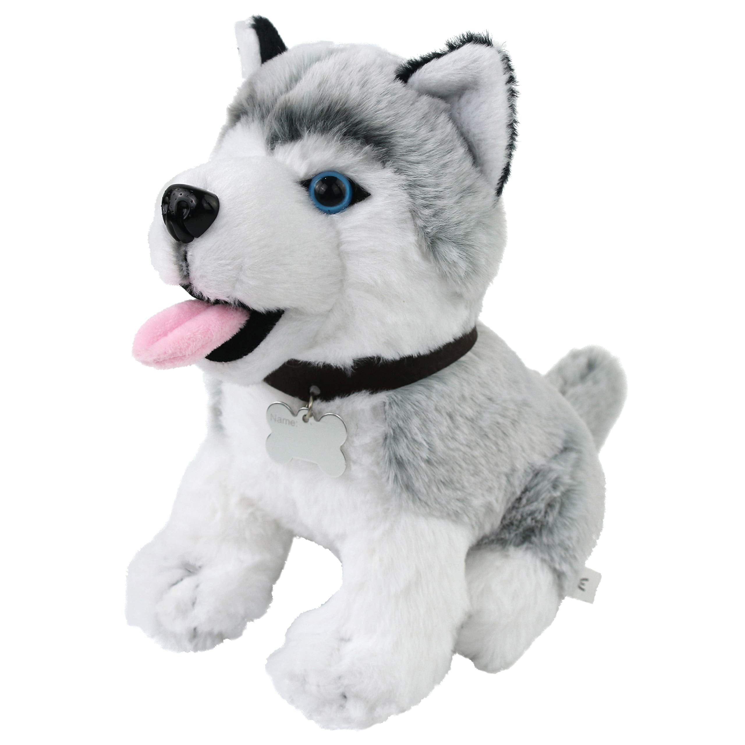 Athoinsu Light up Stuffed Husky Puppy Dog Soft Plush Toy with Magic Lights, 8'' - Glow Guards
