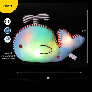 LED plush whale toy stuffed cushion, 14'' | Bstaofy - Glow Guards