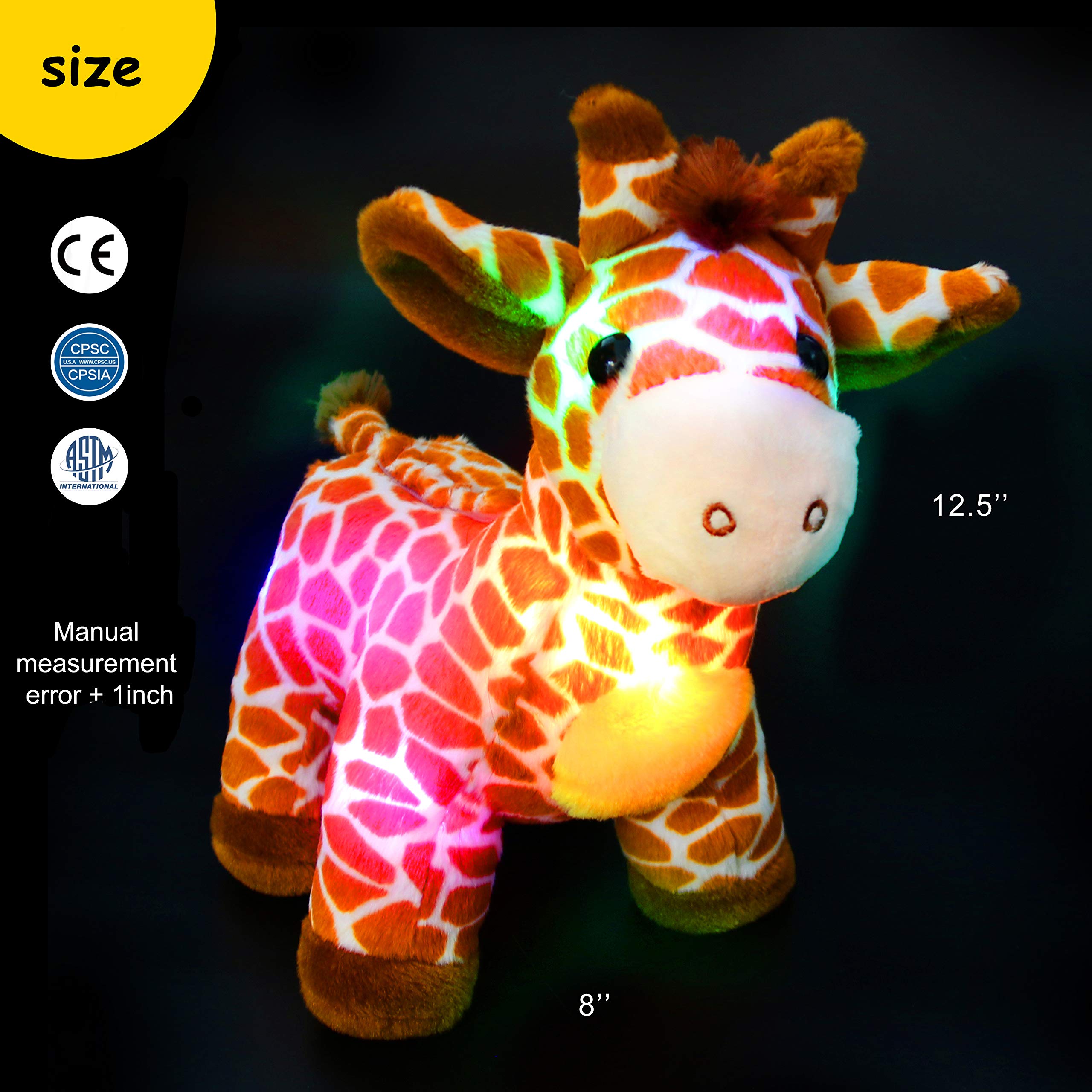 Bstaofy LED Giraffe Stuffed Plush Light Up Jungle Pal Toy - Glow Guards