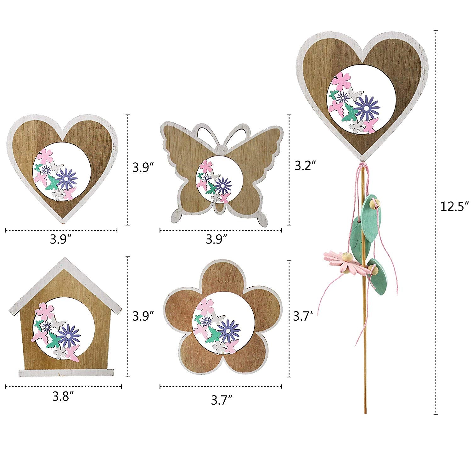Easter garden plant picks wooden stakes decorations, 8pcs | Bstaofy - Glow Guards