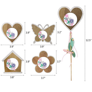 Easter garden plant picks wooden stakes decorations, 8pcs | Bstaofy - Glow Guards