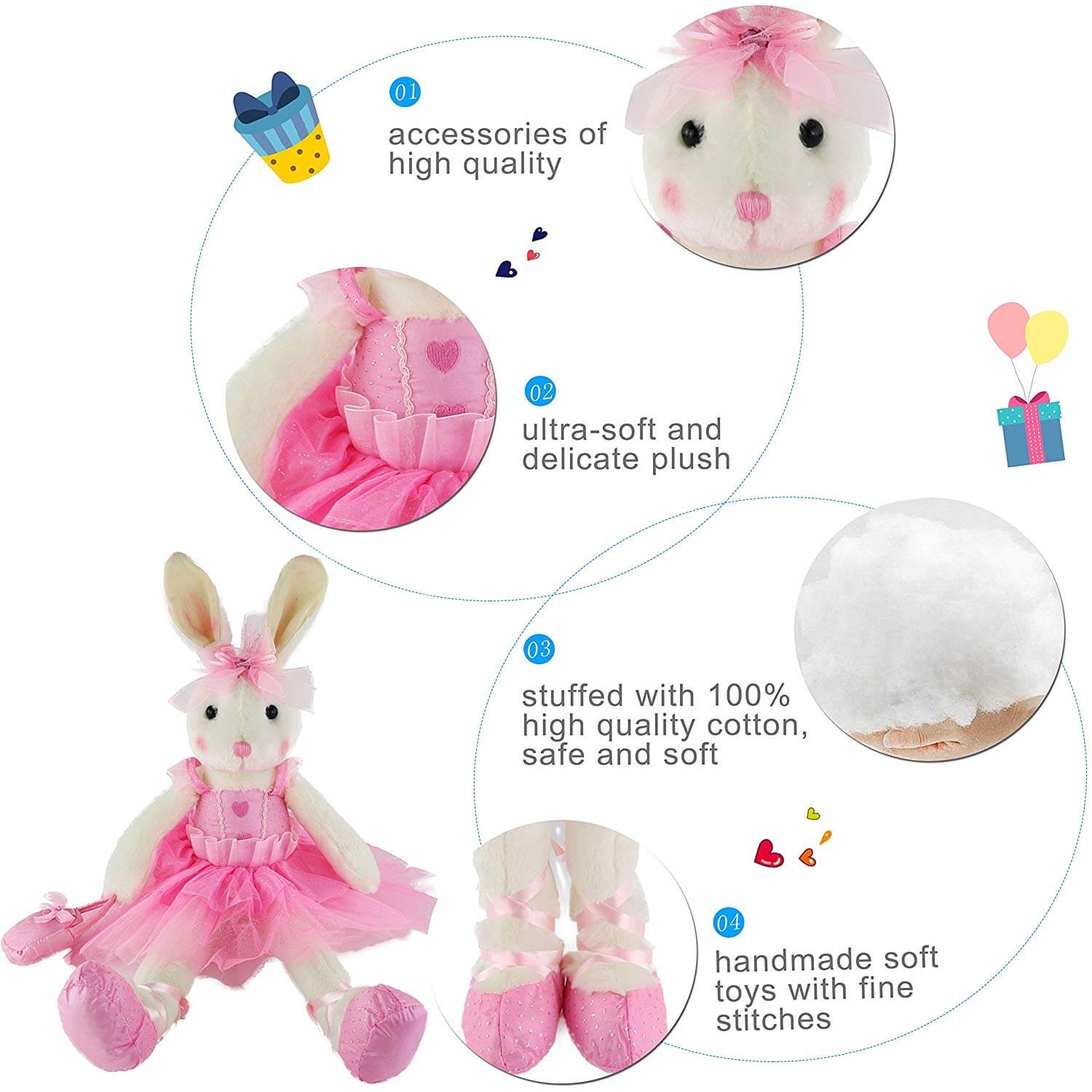 ballerina rabbit stuffed animals plush toy 23-Inch | Bstaofy - Glow Guards