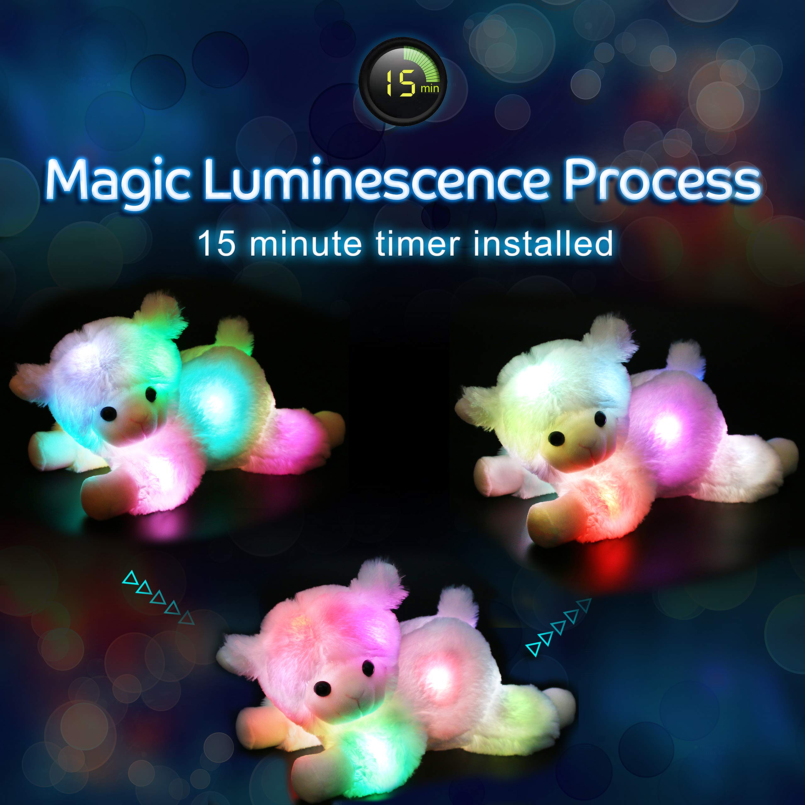 Bstaofy Light up Stuffed Lamb Plush Toy Glow Sheep - Glow Guards