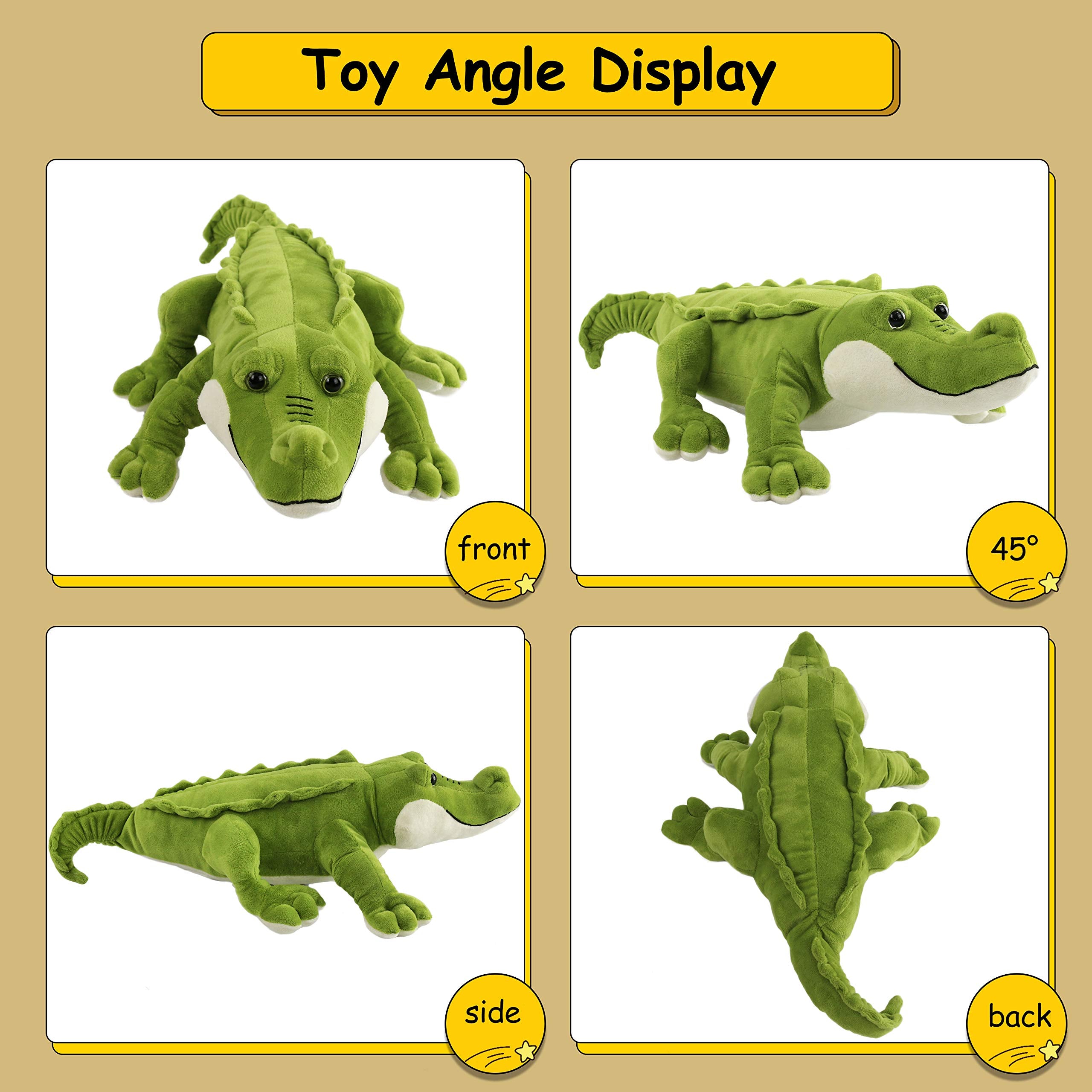Athoinsu Realistic Stuffed Crocodile Soft Pillow Plush Toy 20'' - Glow Guards