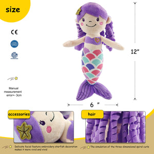 Athoinsu Mermaid Princess Stuffed Animals Soft Plush 12'' - Glow Guards